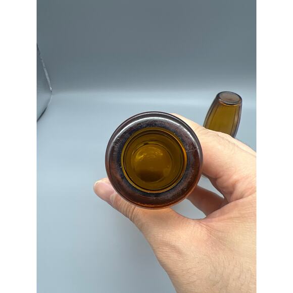 Vintage MCM Dabs Amber Glass Embossed Fruits Decanter From Portugal READ - Picture 6 of 12